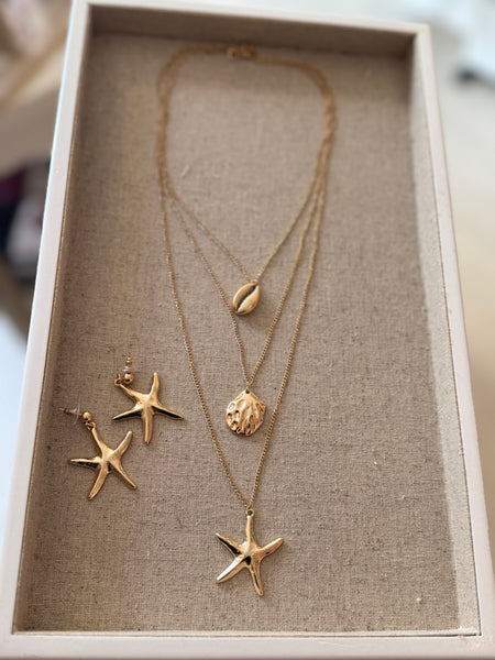 Star Fish Long Length Necklace