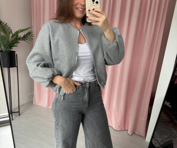 Grey Bomber Jacket