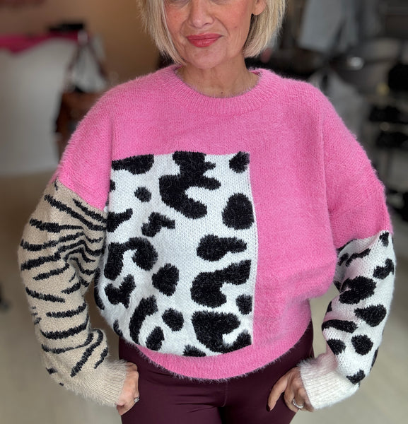 Abstract Leopard Jumper