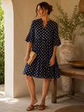 Polka Dot Tiered Smock Dress