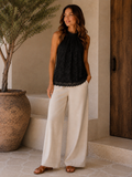 Lace High Neck Sleeveless Top