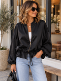 The Luxe Satin Drawstring Jacket
