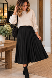 The Milan Suede Pleated Midi Skirt