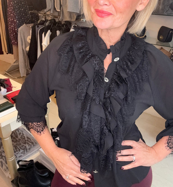 Lace Ruffle Blouse