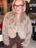 Cropped Faux Fur Coat