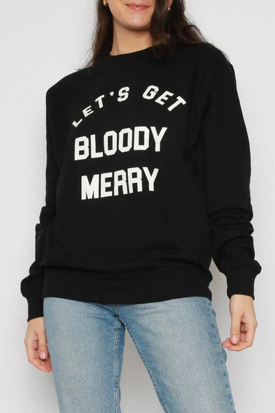 CHRISTMAS LET'S GET BLOODY MERRY OVERSIZED SWEATSHIRT