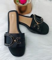 Black slider sandals