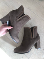 Soft Grey block heel boots